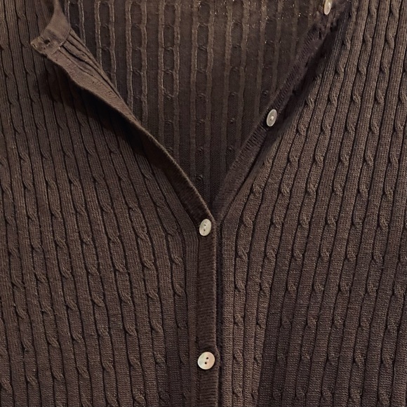 🪶3/$20 Cabled JACLYN SMITH L/S Button-Up Camisole w/Pearlized Buttons-S - Picture 4 of 16